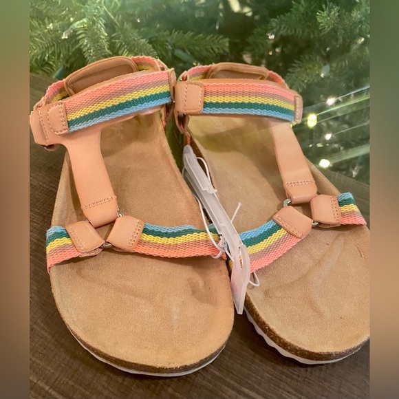 Cat & Jack’s (Target) Girls’ Sandals Brand New! Tan & Multicolored Size 5! - Picture 2 of 10